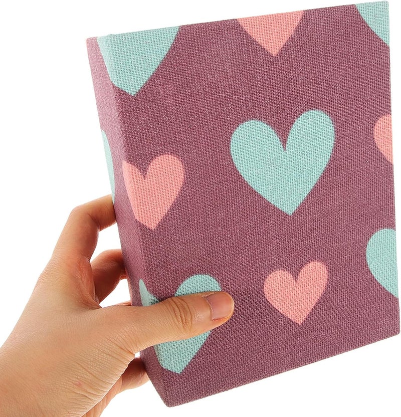 KICHOUSE Creative Cloth Cover Photo Album 6 Inch DIY Memory Photo Book with Heart Pattern, Vintage Style Family Scrapbook for Wedding and Travel - Image 4