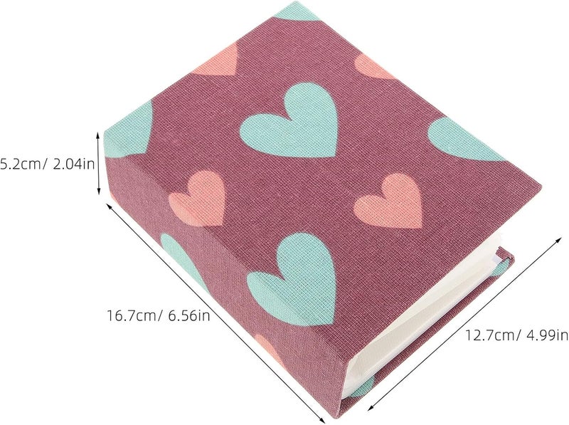 KICHOUSE Creative Cloth Cover Photo Album 6 Inch DIY Memory Photo Book with Heart Pattern, Vintage Style Family Scrapbook for Wedding and Travel - Image 2