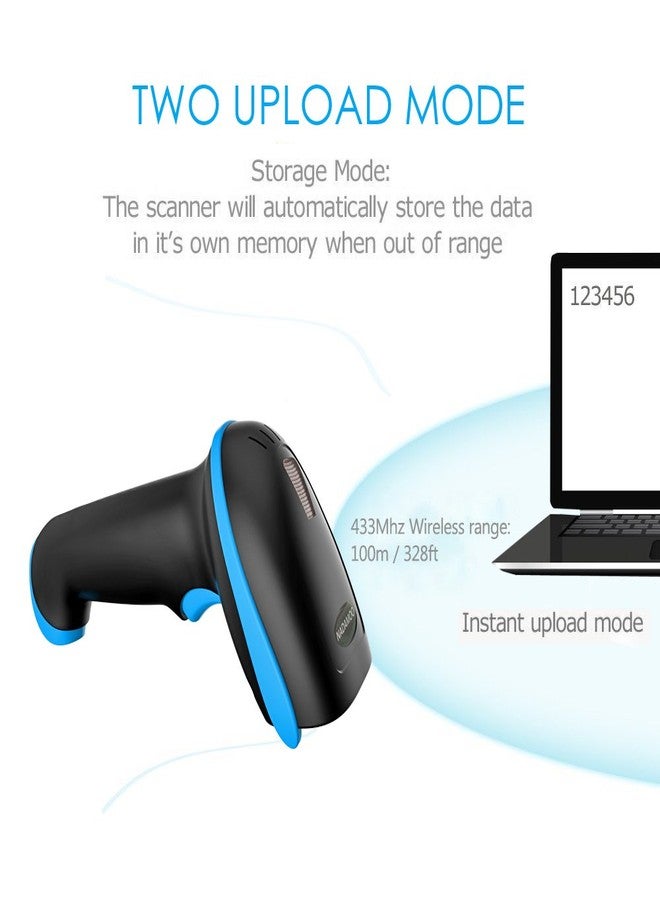 NADAMOO QR Code Scanner Wireless 2D Barcode Scanner With Stand Supports Screen Scan Handheld CMOS Imager Long Range Portable USB Bar Code Reader with Auto Sensing Read 1D 2D QR Code PDF417 Data Matrix - Image 4