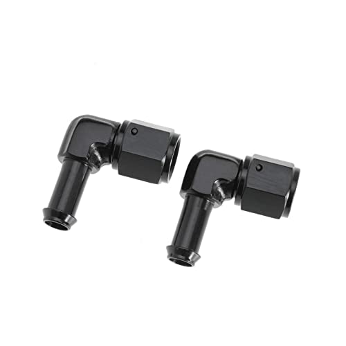 JomGorg Female AN6 to 3/8 Hose Fuel Fittings 90 Degree Swivel Oil Line Pipe Adapter Black 2PCS - Image 3