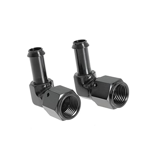 JomGorg Female AN6 to 3/8 Hose Fuel Fittings 90 Degree Swivel Oil Line Pipe Adapter Black 2PCS - Image 5