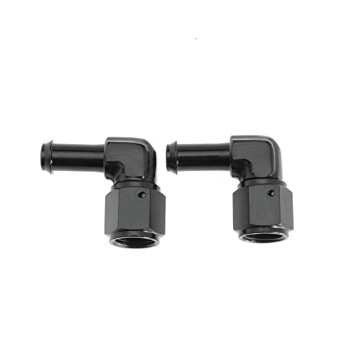 JomGorg Female AN6 to 3/8 Hose Fuel Fittings 90 Degree Swivel Oil Line Pipe Adapter Black 2PCS - Image 2