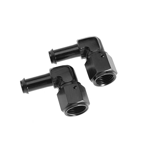 JomGorg Female AN6 to 3/8 Hose Fuel Fittings 90 Degree Swivel Oil Line Pipe Adapter Black 2PCS - Image 4