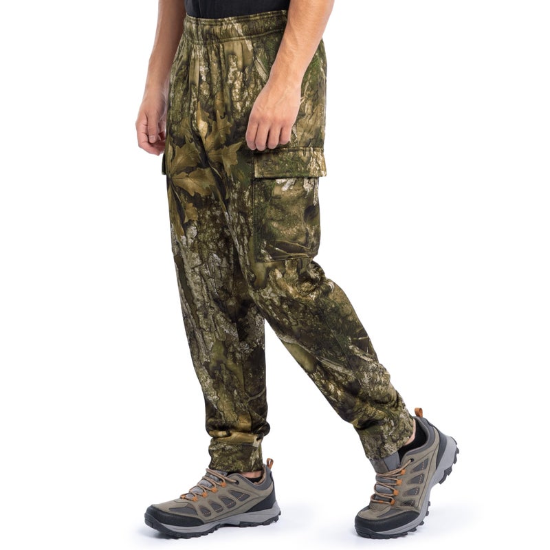 Realtree Men's Workwear Tapered Cargo Fleece Sweatpants, Realtree APX, Large - Image 4