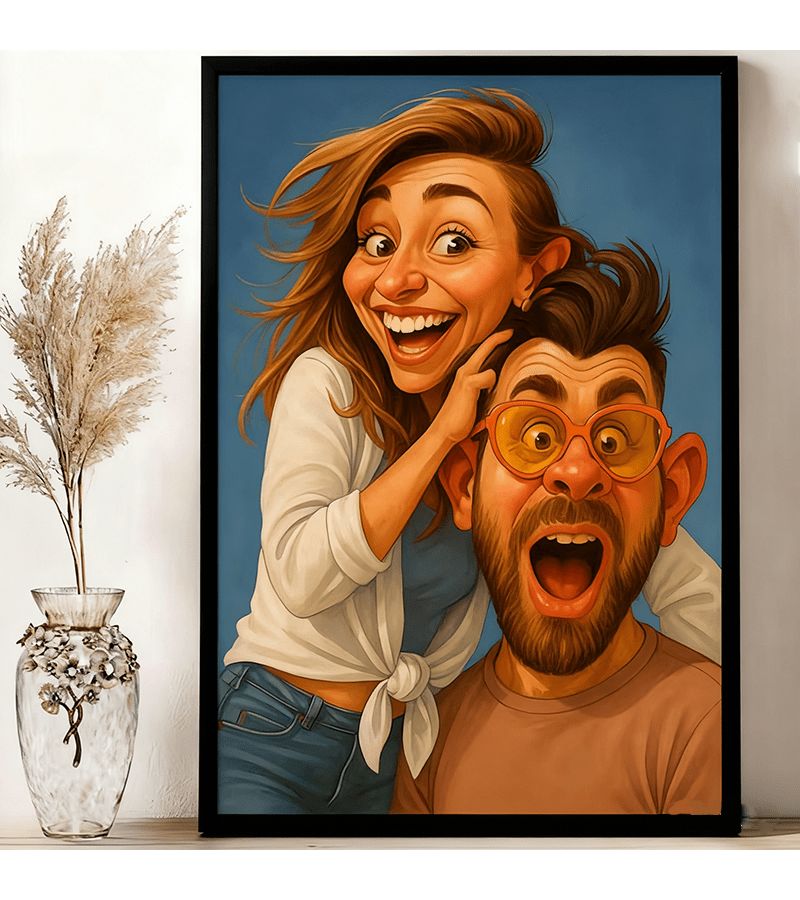 إطار صورة أكريليك مسطح ثنائي الأبعاد بتصميم كرتوني مخصص وممتع للزوجين، على شكل مثلث بارتفاع 30 سم، يحتوي على فن مُنتَج بالذكاء الاصطناعي. هدية رومانسية مناسبة لعيد الحب، والذكرى السنوية، والأعراس، أو الأعياد الميلادية. زينة جدارية ذات طابع حب، صُنعت خصيصًا للأزواج. - Image 1