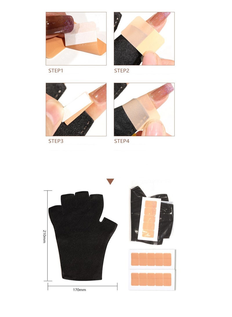 5 pairs of disposable manicure lamp UV gloves, nail lamp UV gloves, manicure protective gloves professional manicure tools