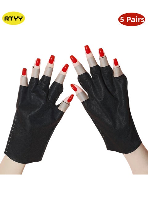 5 pairs of disposable manicure lamp UV gloves, nail lamp UV gloves, manicure protective gloves professional manicure tools