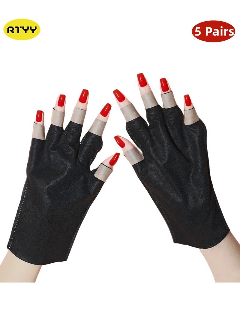5 pairs of disposable manicure lamp UV gloves, nail lamp UV gloves, manicure protective gloves professional manicure tools