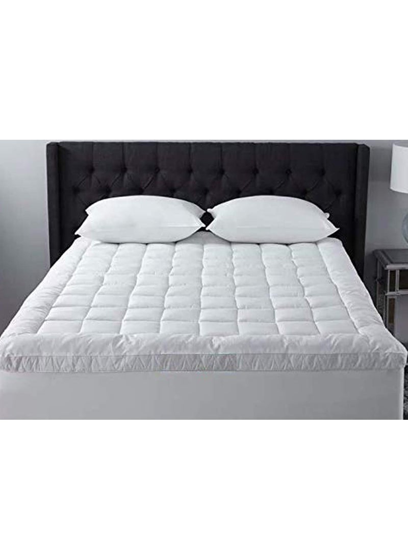 Kuber Industries Kuber Industries Soft Microfibre 500 GSM Mattress PaddingTopper for Comfortable Sleep White 6ft x 65ft King 72x78inchCTKTC030068  - Image 1