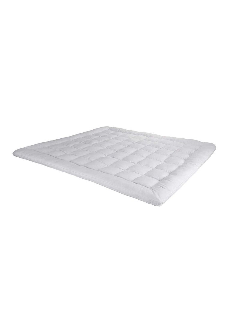 Kuber Industries Kuber Industries Soft Microfibre 500 GSM Mattress PaddingTopper for Comfortable Sleep White 6ft x 65ft King 72x78inchCTKTC030068  - Image 5