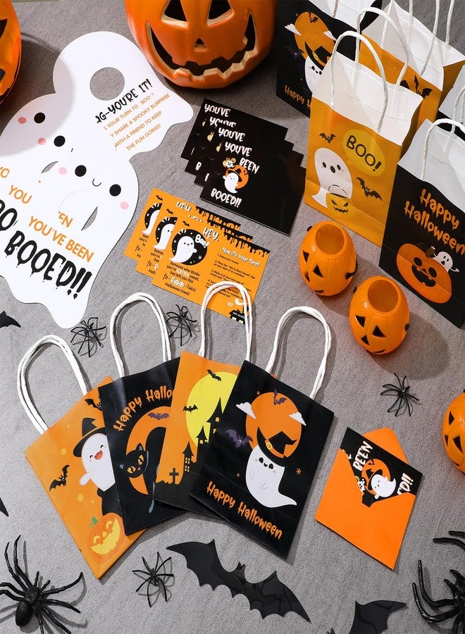Watersay 24 Set Halloween You've Been Booed Ghost Bag Starter Kit with 24 Boo Gift Bags 24 Cardstock 24 We've Been Booed Doorknob Hangers 24 Envelopes for Neighbors Coworkers Friends (Classic Style) - Image 3
