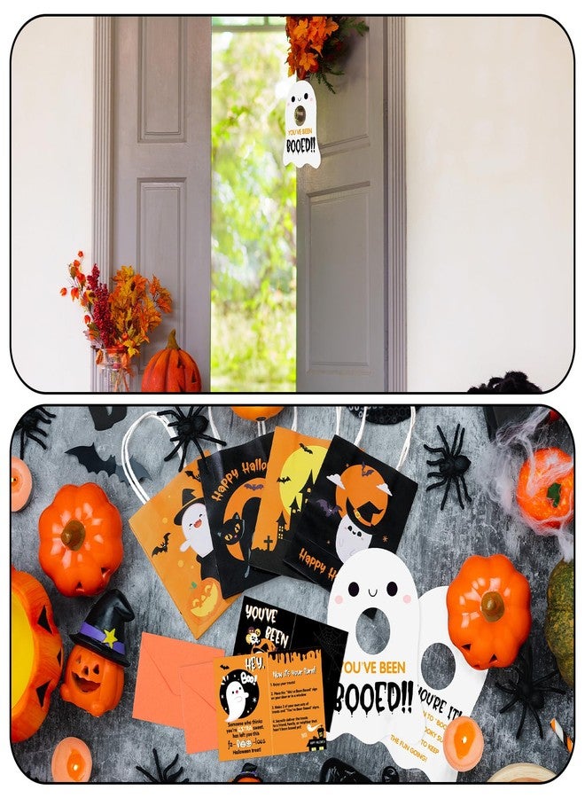 Watersay 24 Set Halloween You've Been Booed Ghost Bag Starter Kit with 24 Boo Gift Bags 24 Cardstock 24 We've Been Booed Doorknob Hangers 24 Envelopes for Neighbors Coworkers Friends (Classic Style) - Image 5