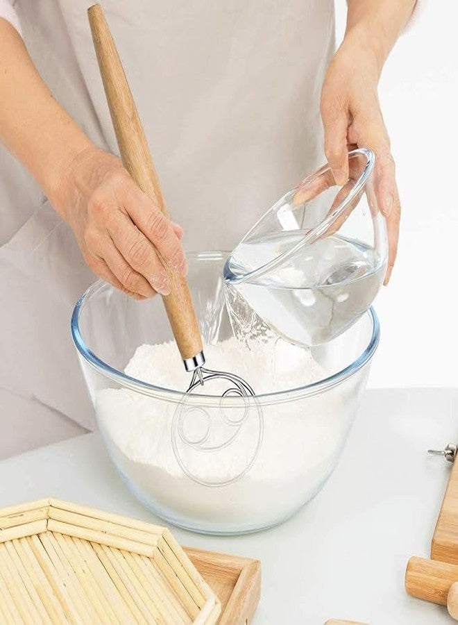 Zorzel Danish Dough Whisk, 2 Pack Stainless Steel Wooden Handle Dutch Bread Whisk Mixer Blender Admixer Bread Baking Tools for Cake Dessert Bread Pizza Pastry Food Hand Kitchenware Tool - Image 5
