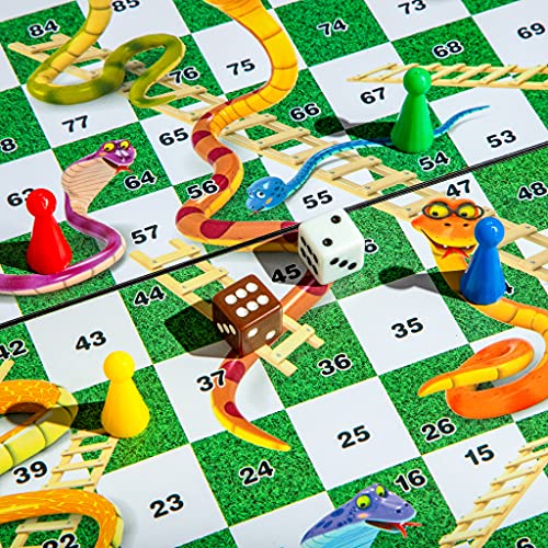 Black long Di fang Magnetic Snakes and Ladders Board Game Set - 9.6 Inches - Image 4