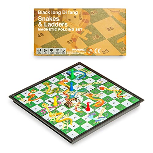 Black long Di fang Magnetic Snakes and Ladders Board Game Set - 9.6 Inches - Image 1
