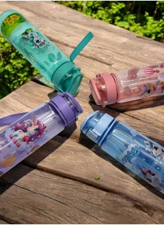 QSHOP Kids Water Bottle – Cute Unicorn Design with Straw for Easy Drinking and Hand Strap – 1000ml Perfect Companion for Kids During School Day, Trekking and Outdoor Activities  - Image 4