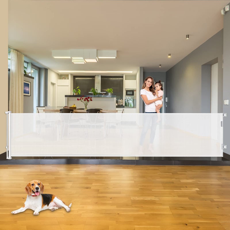 KISKIZ Mom's Choice Awards Winner - 110 Inch Extra Wide Baby Gate for Large Openings Retractable Baby Gates Indoor Outdoor Extra Long Dog Gate for Doorway Stair Gates for Kids or Pets Extra Large Dog Gate - Image 1