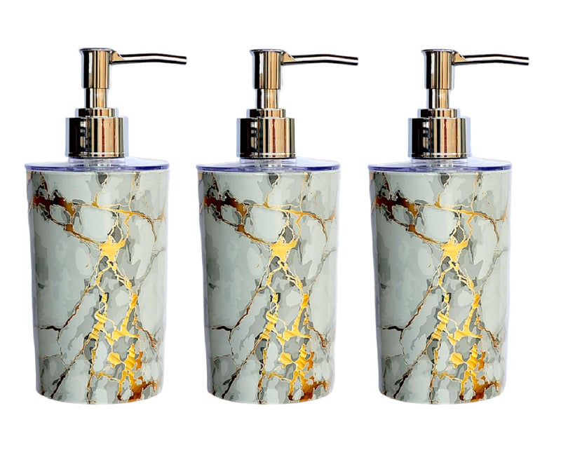 LAGET® Refillable Dispenser Container Liquid Soap Pump Lotion Bottle Plastic with Pumps - 350 ml Each (Pack of 3) - Image 1