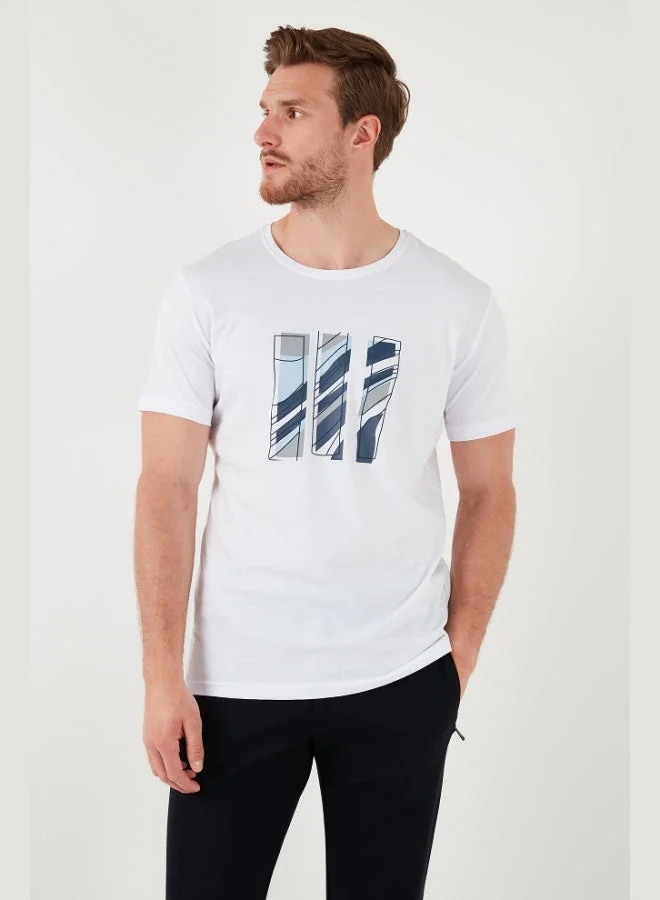 Buratti  Buratti Cotton Slim Fit Crew Neck T Shirt Men's T SHIRT 646R7950 for Men | Best Price UAE