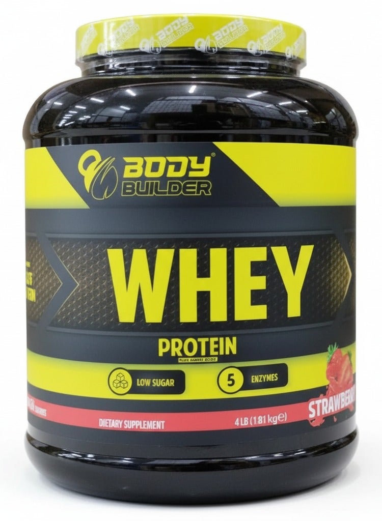 Body Builder 100% Whey Protein Support Muscle Growth and Repair, Fast Absorption 1.81kg, Delicious Strawberry Flavor, - Image 1