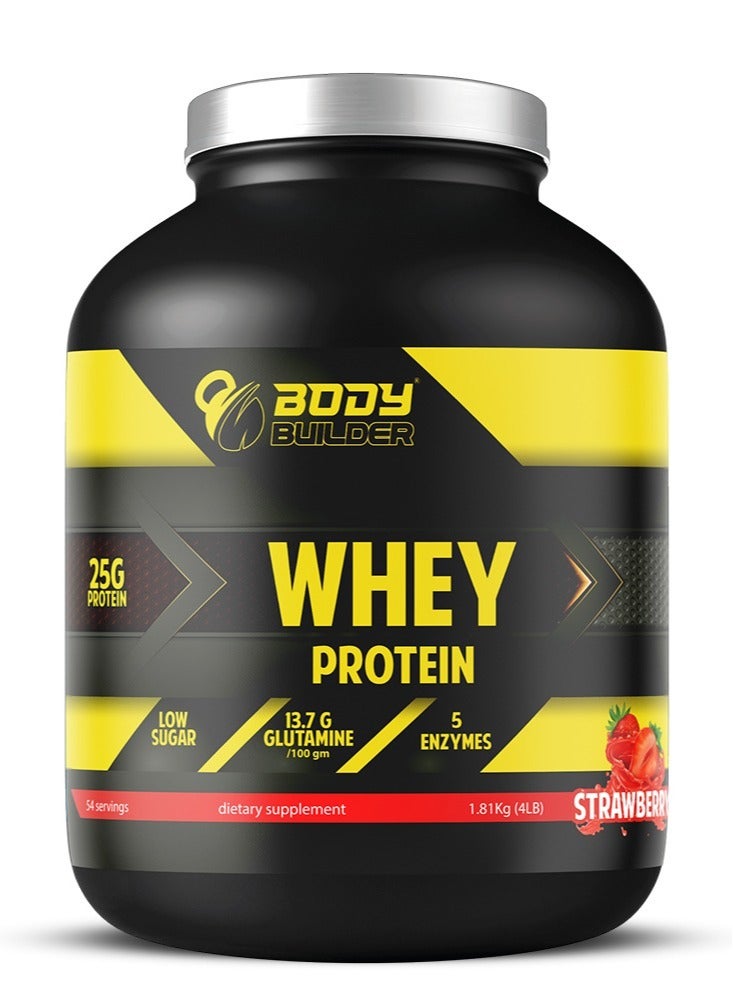 Body Builder 100% Whey Protein Support Muscle Growth and Repair, Fast Absorption 1.81kg, Delicious Strawberry Flavor, - Image 2