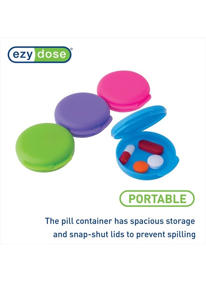 Ezy Dose صندوق الأدوية المحمول اليومي، صيدلية جيب، علبة حبوب، منظم وحاويات فيتامين، أغطية قابلة للإغلاق، مثالي للسفر، قد تختلف الألوان، عبوة 2، خالي من BPA - Image 4