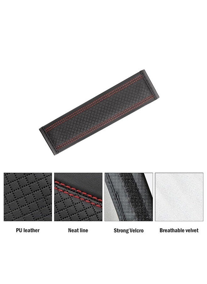 Generic - Car Seat Belt Pads Cover, Soft Comfort Leather Seat Belt Shoulder Strap Covers, Carbon Fiber Safety Seatbelt Shoulder Strap Pad (Black) - Image 1