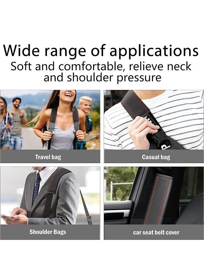 Generic - Car Seat Belt Pads Cover, Soft Comfort Leather Seat Belt Shoulder Strap Covers, Carbon Fiber Safety Seatbelt Shoulder Strap Pad (Black) - Image 1