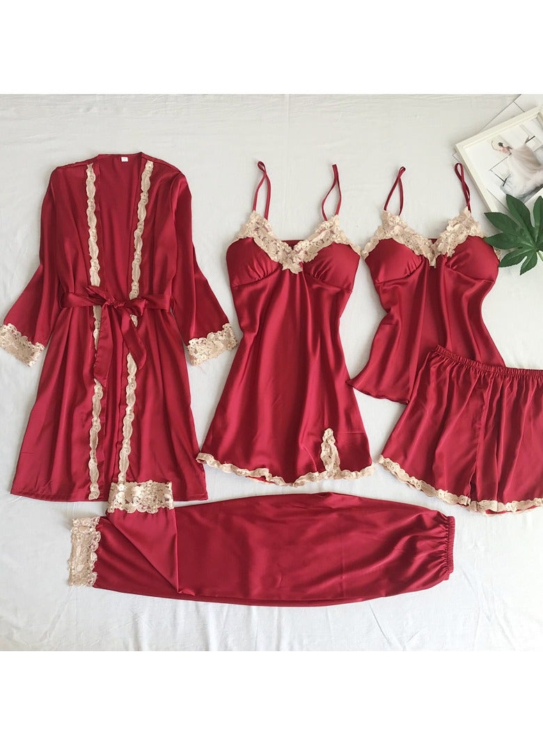 Five-Piece Suspender Pajamas Set that Can Be Worn In All Seasons