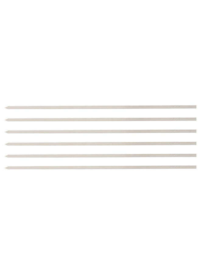 AL SANIDI Stainless steel grilling skewers, BBQ skewers, Silver, Size 60 Cm  - Image 1