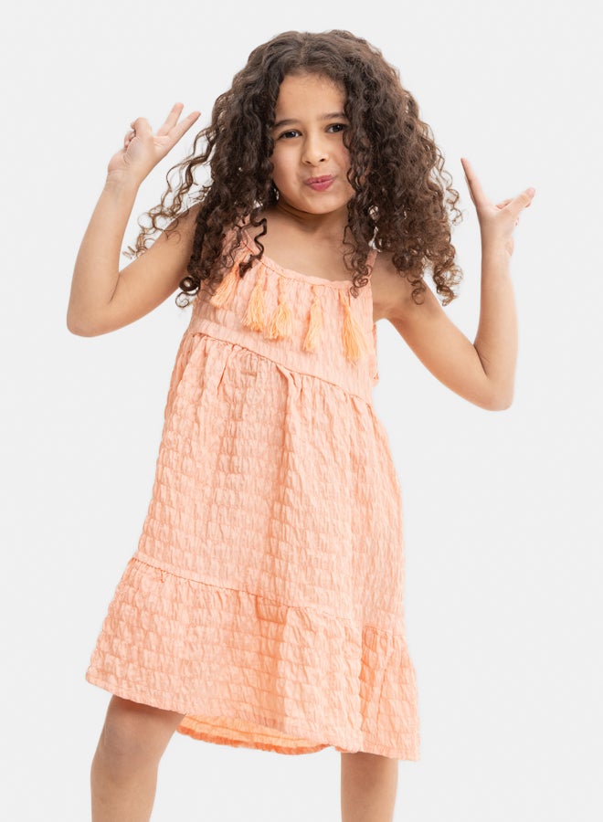 لوفلي لاند فستان صيفي بناتي بلون الخوخ - Image 1