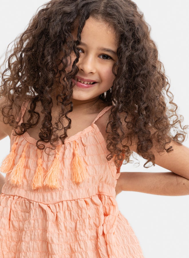 لوفلي لاند فستان صيفي بناتي بلون الخوخ - Image 2