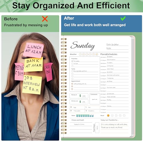 KAICN Daily Weekly Planner with Hourly Schedules, To Do List, Daily Planner for Office and Personal Organizer - Flexible PVC Cover, 5.5" X 8.5", pink - Image 4