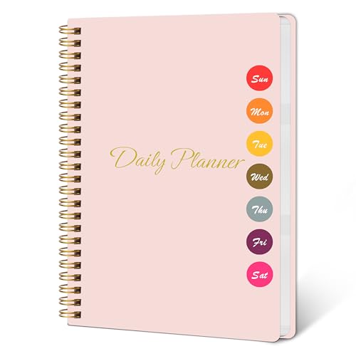 KAICN Daily Weekly Planner with Hourly Schedules, To Do List, Daily Planner for Office and Personal Organizer - Flexible PVC Cover, 5.5" X 8.5", pink - Image 1