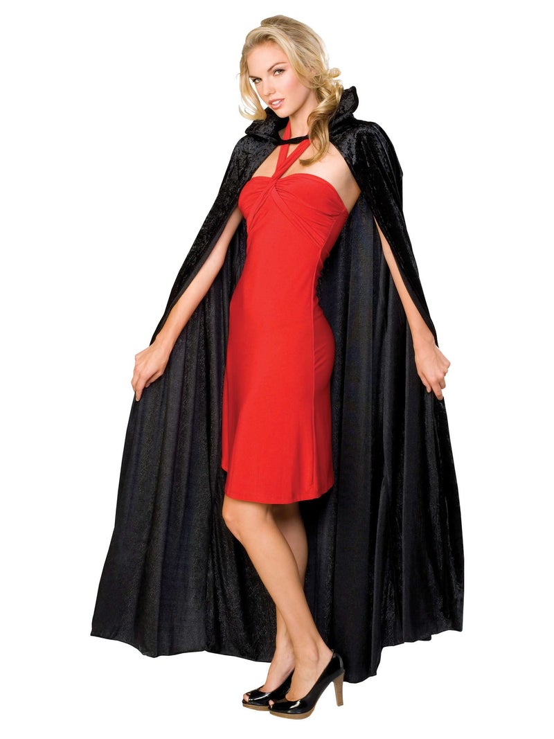 Rubies Women's Full Length Crushed Velvet Cape, Black, One Size US for Themed Parties and Halloween - Image 2