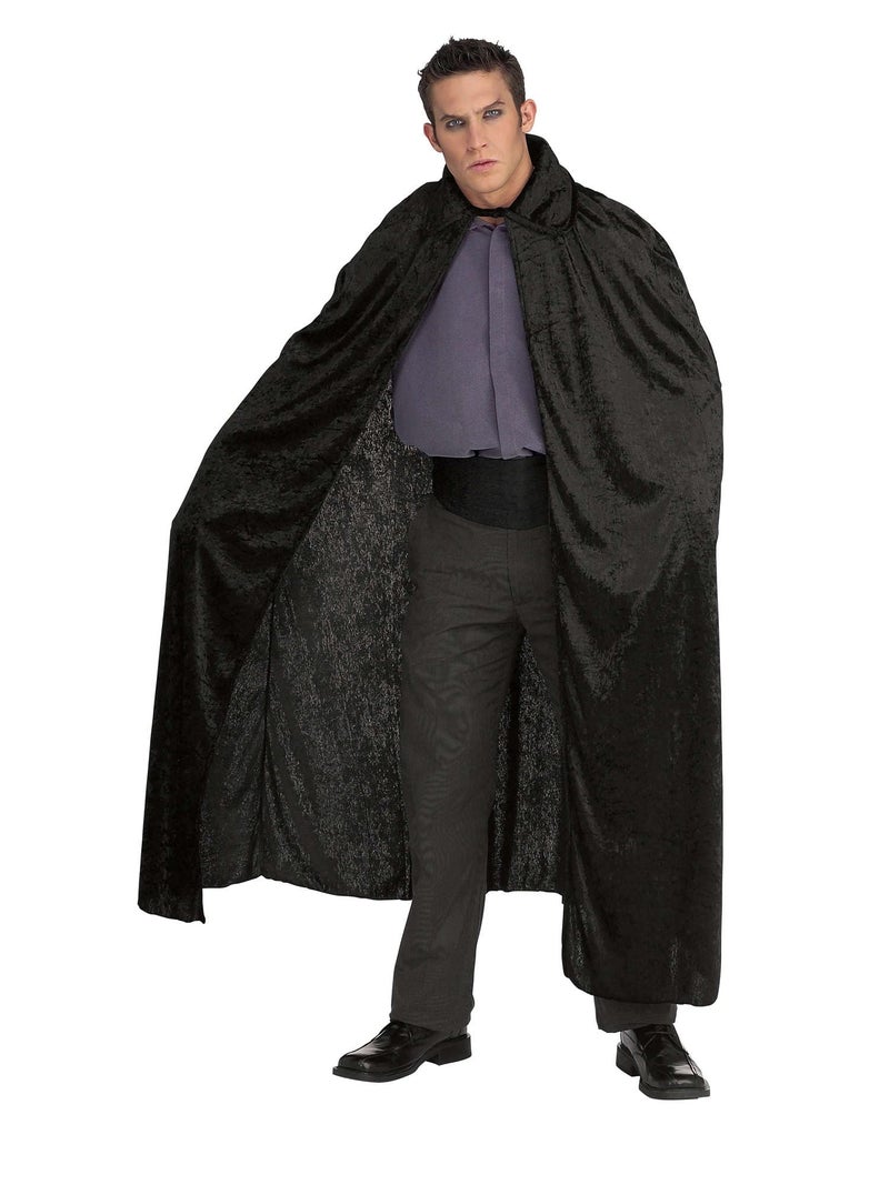 Rubies Women's Full Length Crushed Velvet Cape, Black, One Size US for Themed Parties and Halloween - Image 1