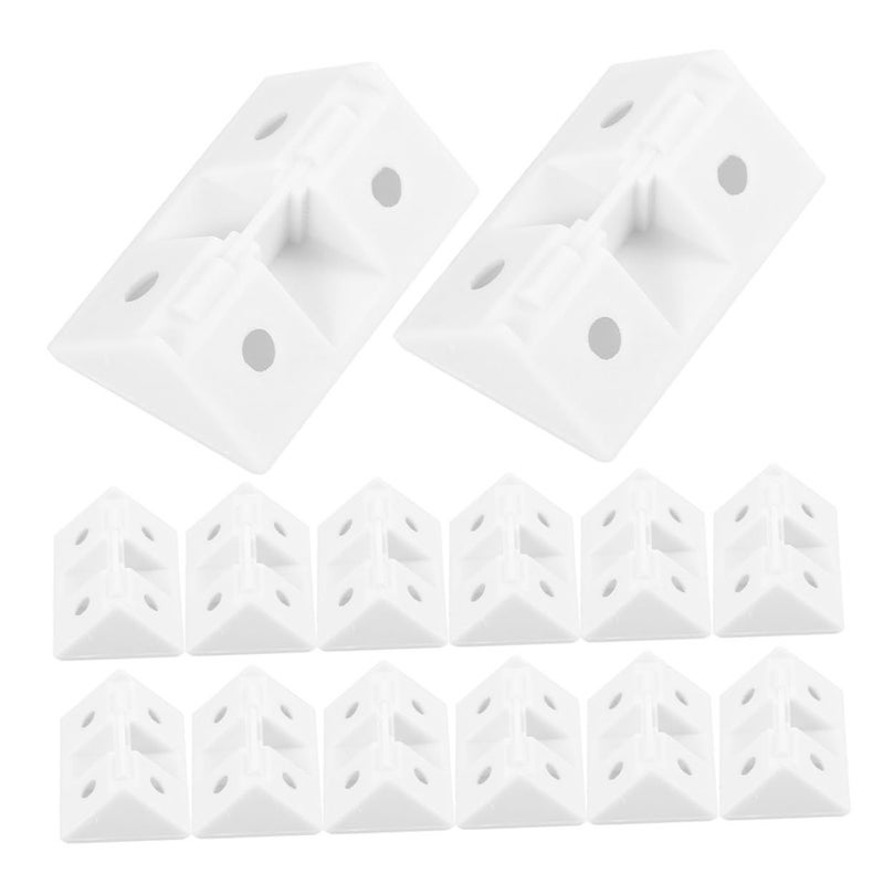 White Heavy Duty Plastic Corner Brace Brackets 50pcs With Cover 90 Degree Angle Shelf Supports - Image 2