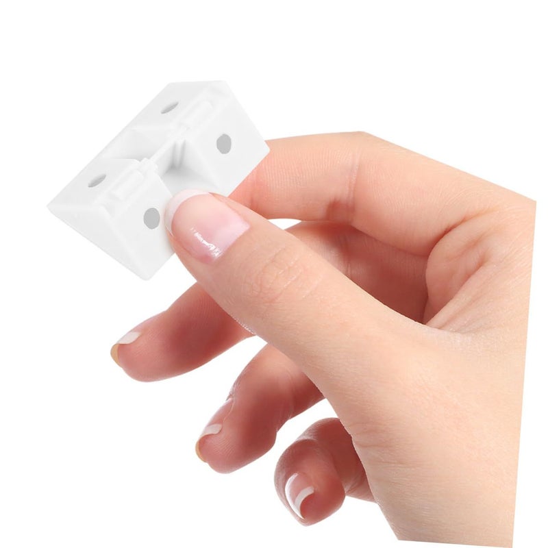White Heavy Duty Plastic Corner Brace Brackets 50pcs With Cover 90 Degree Angle Shelf Supports - Image 5