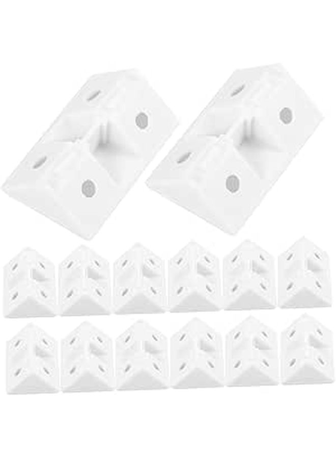 White Heavy Duty Plastic Corner Brace Brackets 50pcs With Cover 90 Degree Angle Shelf Supports - Image 1