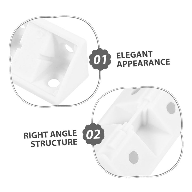 White Heavy Duty Plastic Corner Brace Brackets 50pcs With Cover 90 Degree Angle Shelf Supports - Image 4