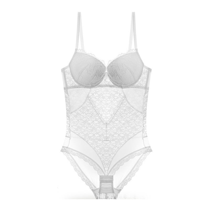 مثير ومجري قطعة واحدة من الملابس الداخلية مع الدانتيل Underwire للمرأة، Shapewear الخصر-Cinching حمالة الصدر المتكاملة، رؤية من خلال الملابس - Image 1