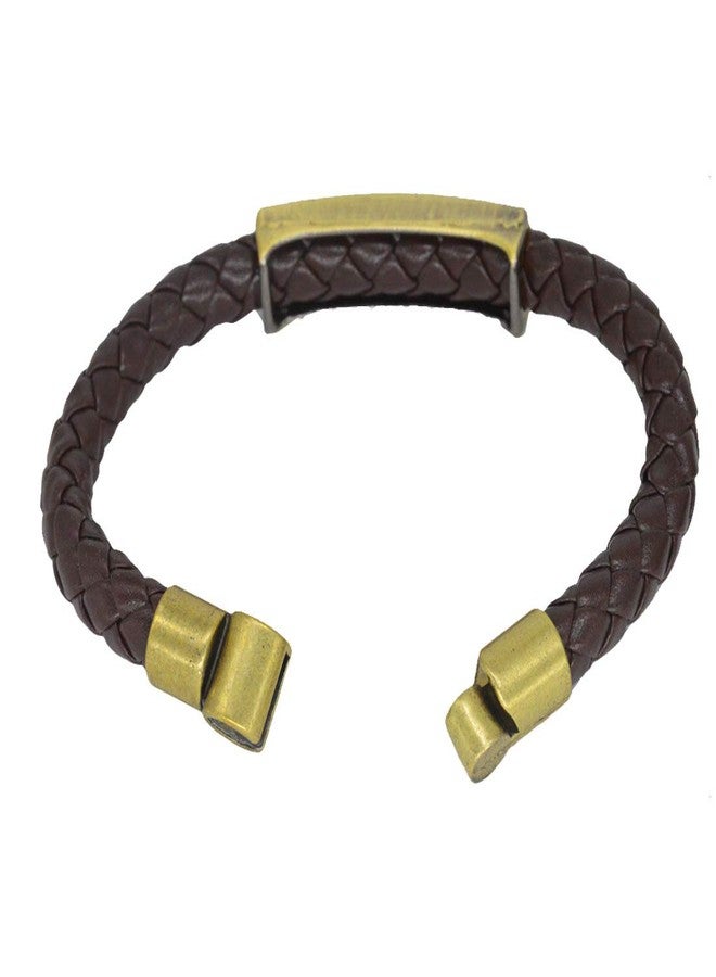 Sullery Friends Forever Leather Brown and Gold Leather, Stainless Steel Bracelet for Men and Women - Image 3