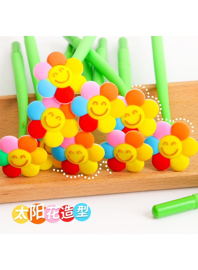 HELPS Creative Sunflower Rock Gel Pen Primary School Students High Color Value Cute Signature Water Brush Pen Learning Stationery - Image 2