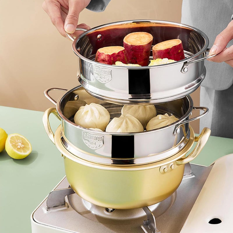 BinaryABC Stainless Steel Dumpling Steamer Basket for Pot,18cm Steamer Insert for Food Veggie Rice Noodle Roll (7.08INCH) - Image 4