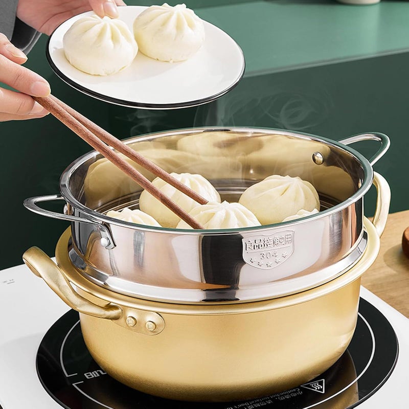 BinaryABC Stainless Steel Dumpling Steamer Basket for Pot,18cm Steamer Insert for Food Veggie Rice Noodle Roll (7.08INCH) - Image 3