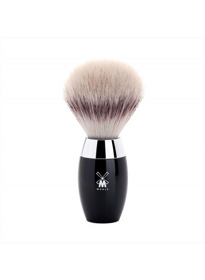 MÜHLE KOSMO Black Silvertip Fiber Shaving Brush - Synthetic Luxury Shave Brush for Men, Rich Lather