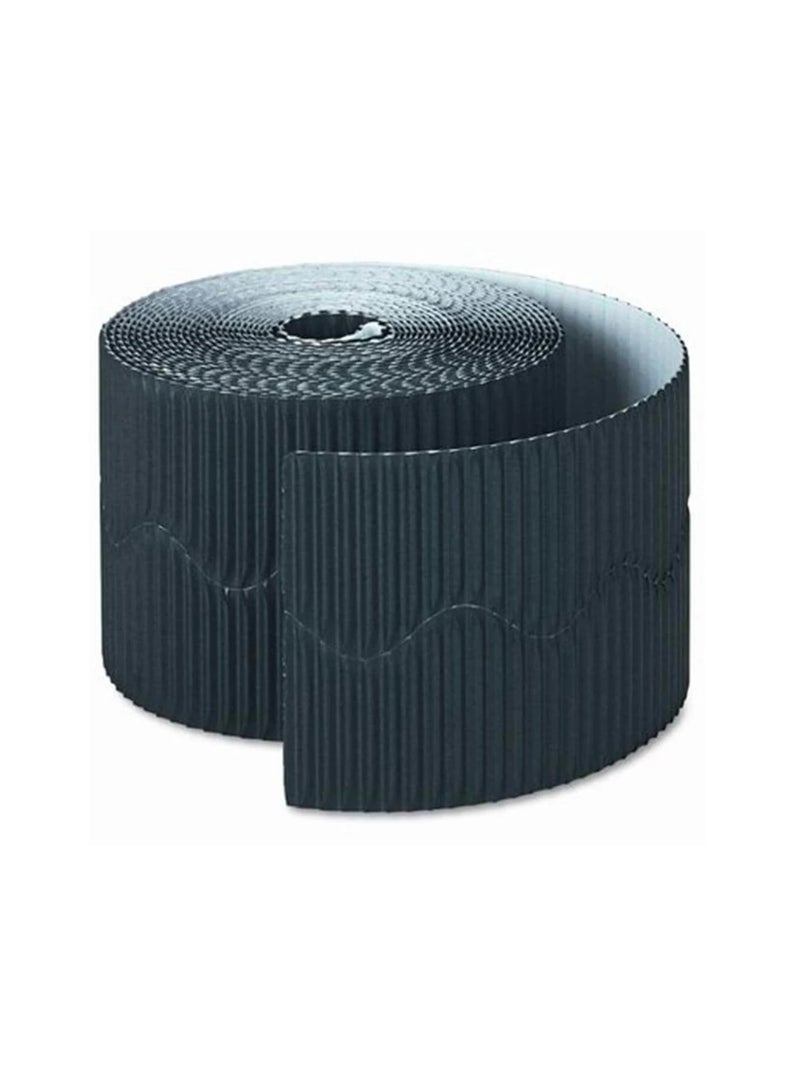 Terabyte Corrugated Display Borders for School Classroom Decorations,Border Rolls for Displays Border Rolls Corrugated Backing Paper for Wall Displays School (Width 10cm x  Length 15cm) Black - Image 1