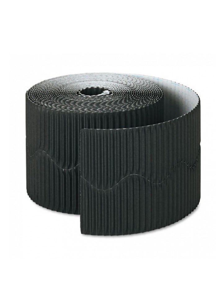 Terabyte Corrugated Display Borders for School Classroom Decorations,Border Rolls for Displays Border Rolls Corrugated Backing Paper for Wall Displays School (Width 10cm x  Length 15cm) Black - Image 3