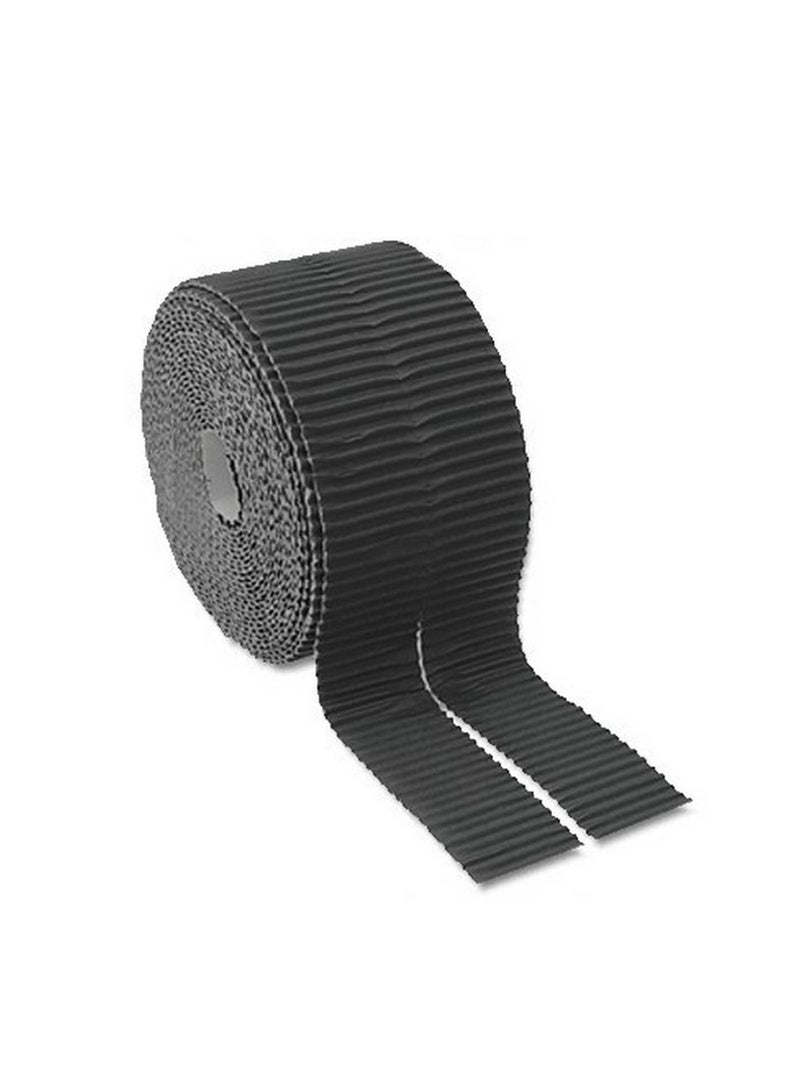 Terabyte Corrugated Display Borders for School Classroom Decorations,Border Rolls for Displays Border Rolls Corrugated Backing Paper for Wall Displays School (Width 10cm x  Length 15cm) Black - Image 2