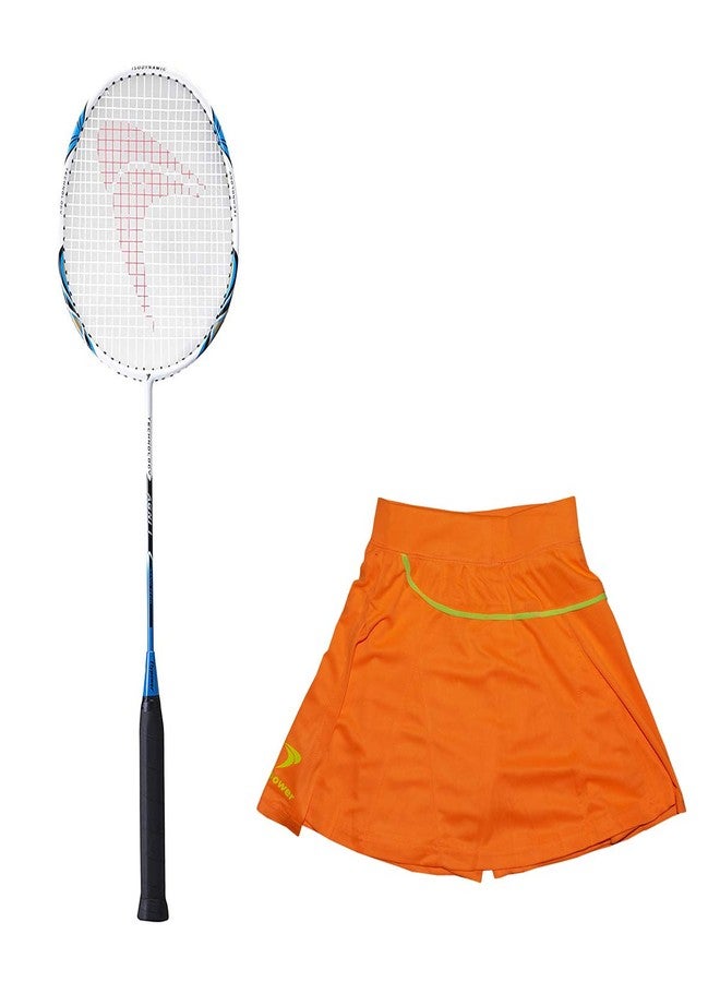 FLYPOWER BADMINTON RACKET AGNI 1 WITH SKIRT UTARI ORANGE SIZE XS - Image 1